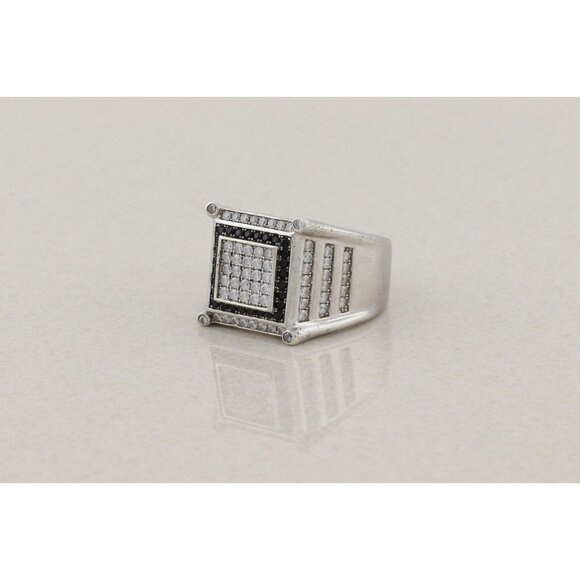 Men's Blue & White Cubic Zirconia Ring Size 10 1/4 - Picture 6 of 7